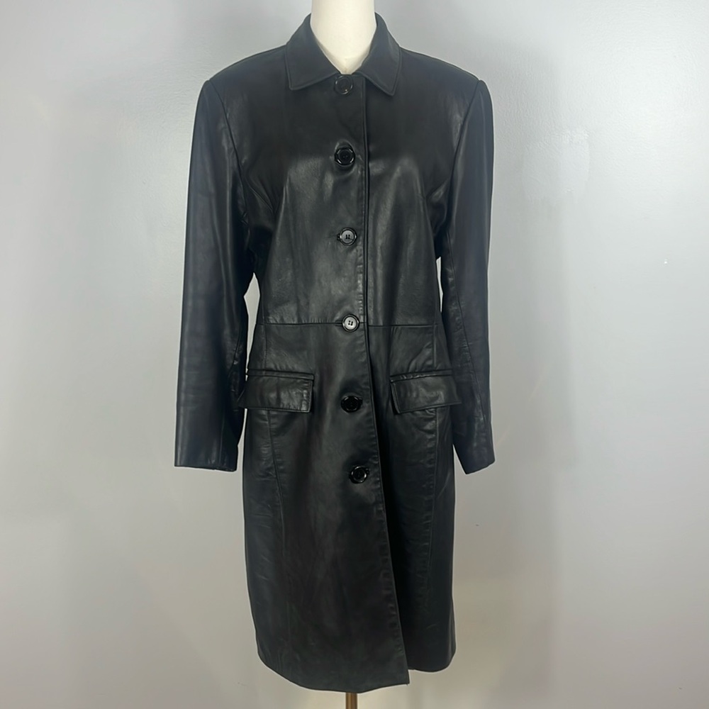 Sharp Fashions Vintage Black Leather Coat